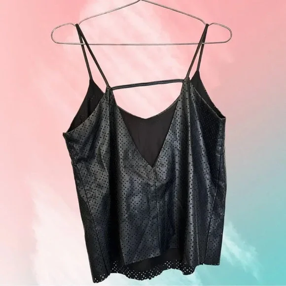 Stella Luce Faux Leather Open Back Tank size Medium - Picture 2 of 4